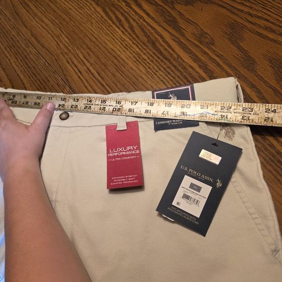 NWT U.S. POLO ASSN Comfort Waist Shorts Men's 3XL In Tan 7" Inseam - Picture 7 of 9